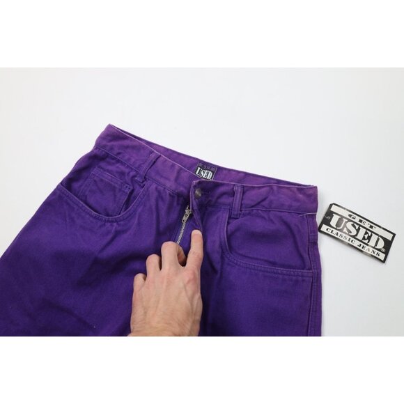 Deadstock Vintage 90s Streetwear Mens 31x34 Baggy Fit Skateboard Jeans Purple - Picture 6 of 11